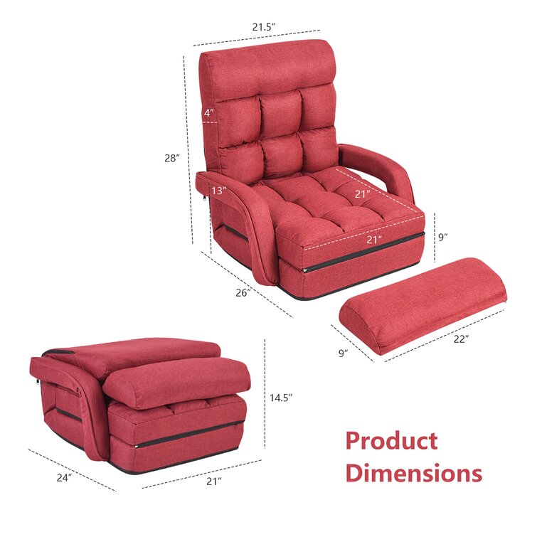 Viv Rae Trule Folding Lazy Sofa Floor Chair Sofa Lounger Bed